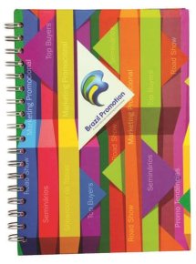 61 WRC - Caderno master miolo wire-o capa dura cromia folhas recicladas padrão  21 x 28 cm
