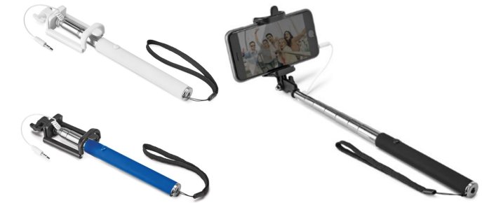 97074 - Bastão de selfie em PVC e inox 